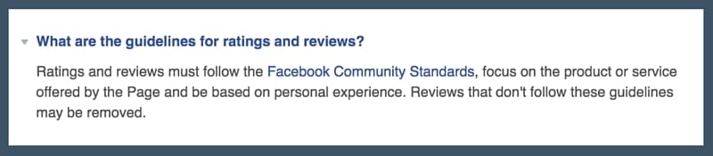 Facebook Review Policy