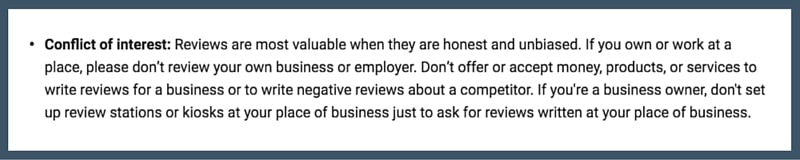 Google Review Policy