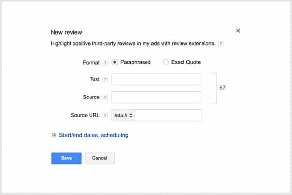New Review Form Modal