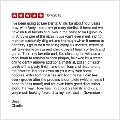 5 star yelp review being surprisingly friendly to a customer