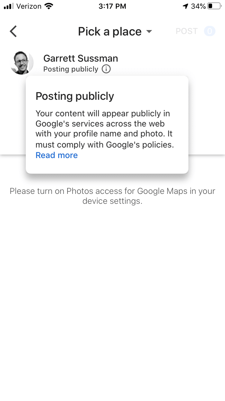 google post a photo