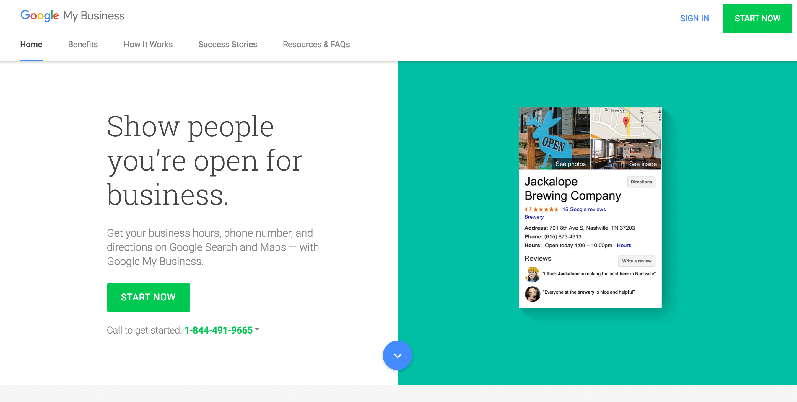Google My Business Homepage