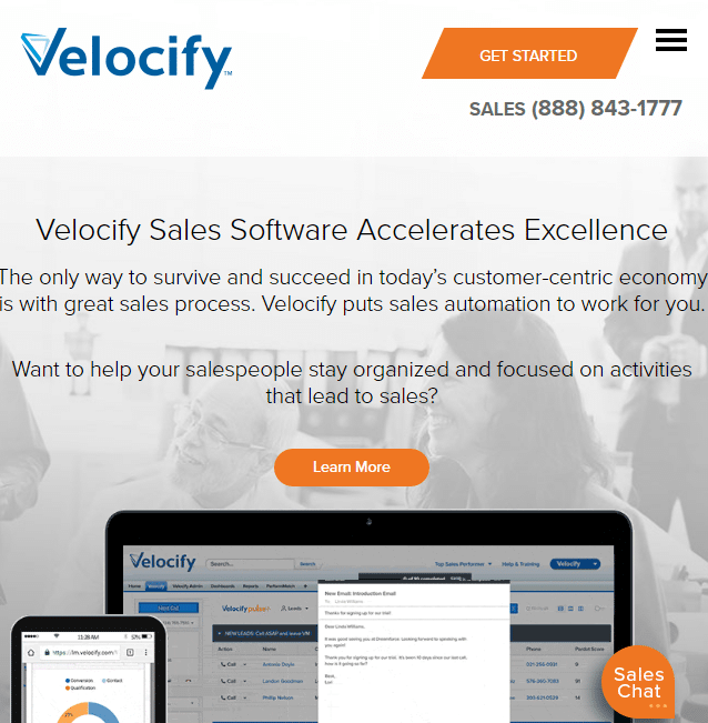 Velocify Landing Page