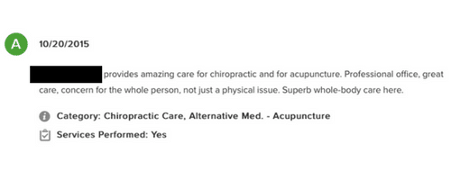 review of chiropractor 4 - a rating for amazing care