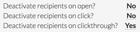 Deactivate Recipients Feature