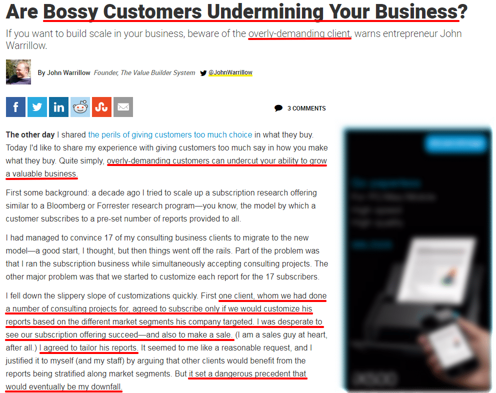 the disruptor - customer type in article about bossy customers