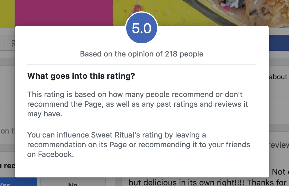 facebook recommendation rating number explanation