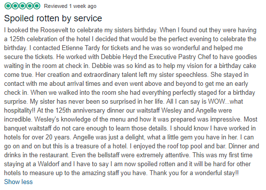 spoiled rotten by service trip advisor review