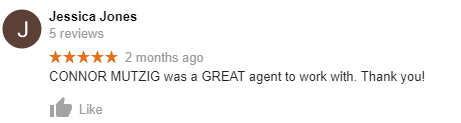 positive, but not very helpful google realtor review
