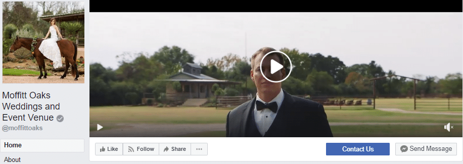 Facebook page with a slow moving video