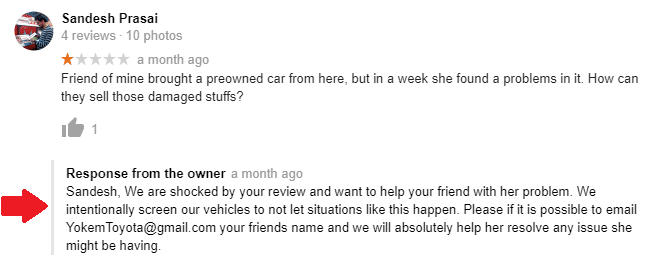 poor automotive industry review with great response from owner