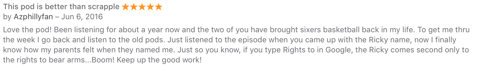 Fifth 5 star review