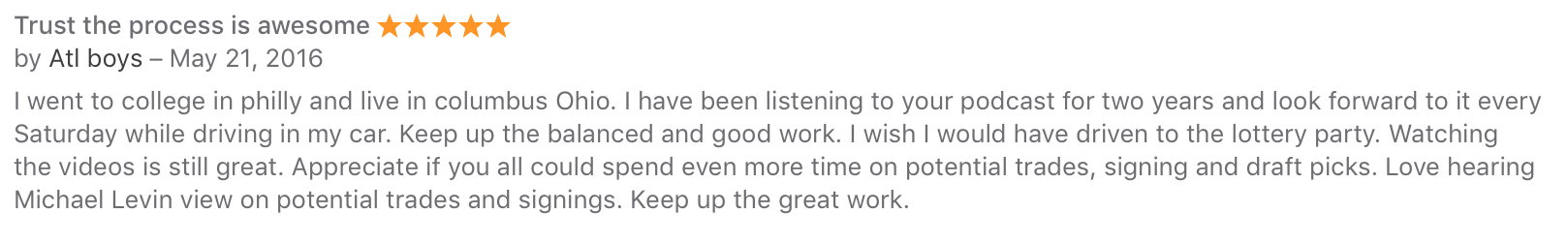 Third 5 star review