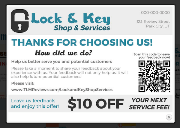 printed review request card 2