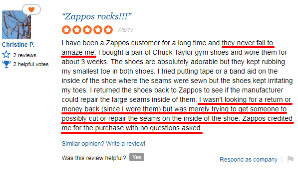 Zappos Reviews Christine