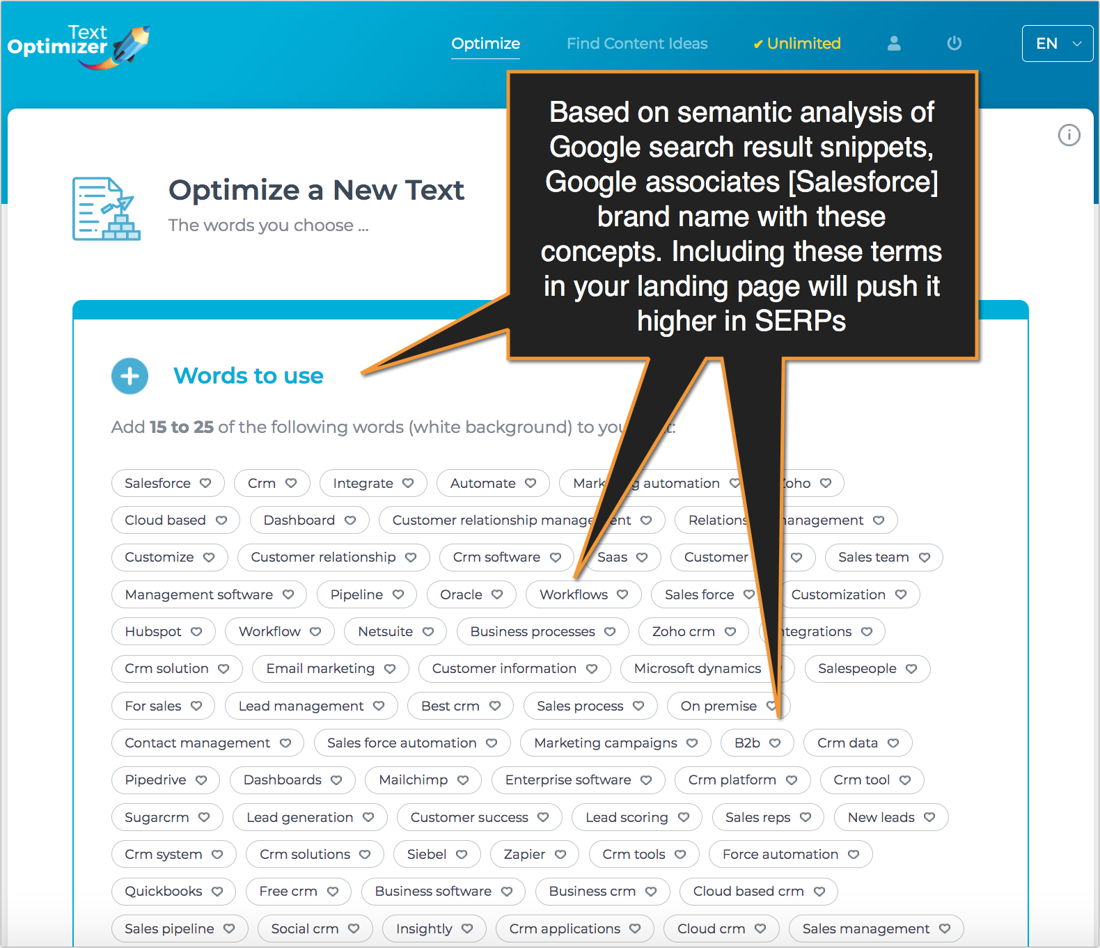 textoptimizer branded search research