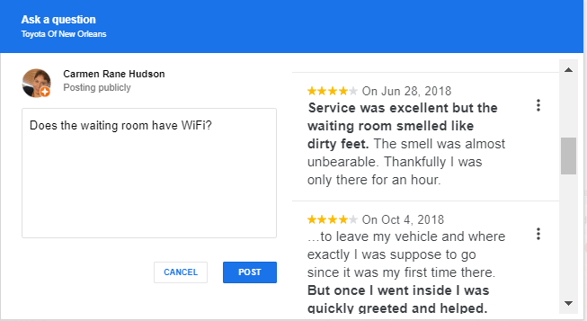 toyota google autosuggested great reviews