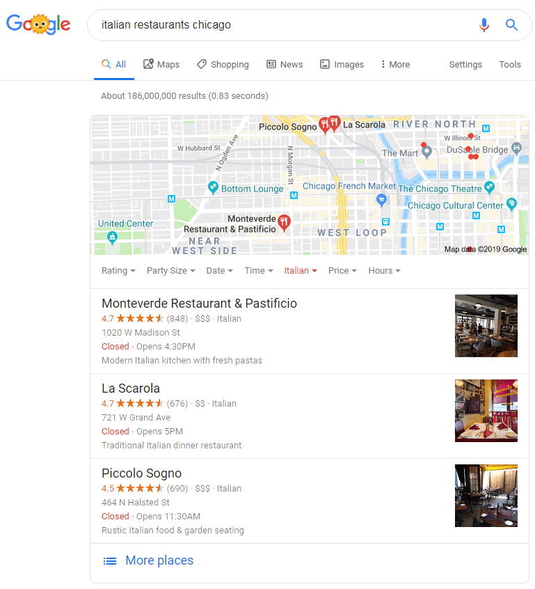 italian restaurants chicago Local Google Search