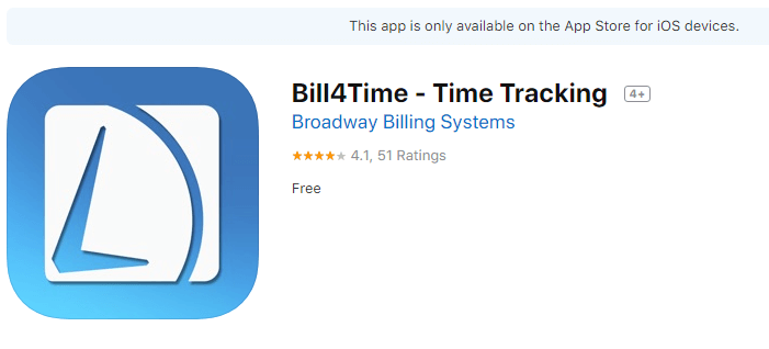 Bill4Time app on the Apple app store
