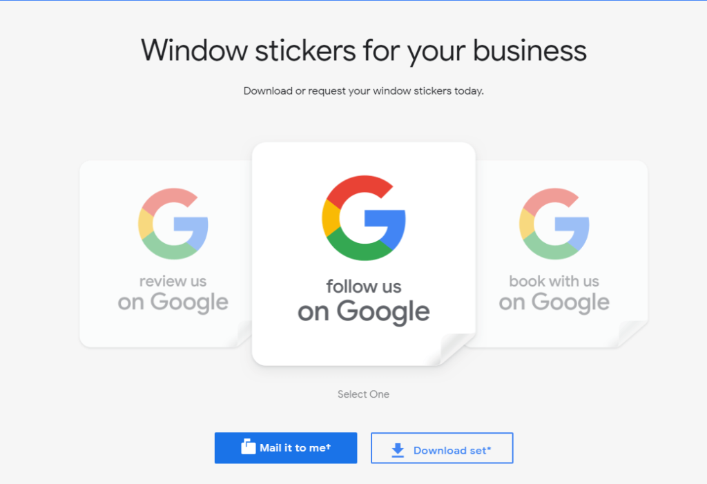 Google My Business review request stickers