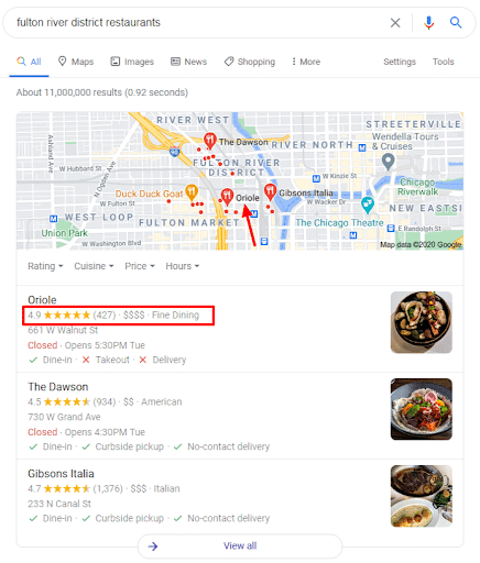 google local pack google reviews