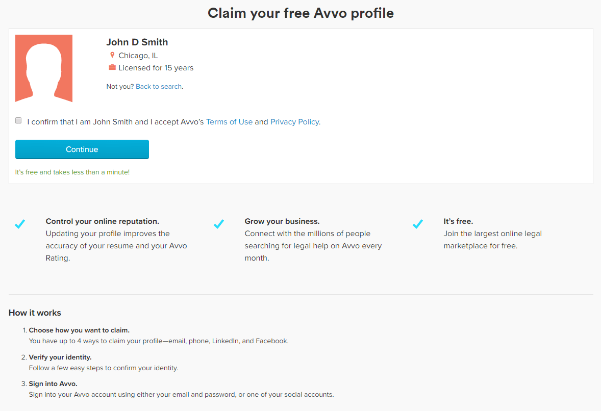 claim avvo profile