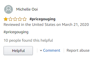 price gouging amazon review