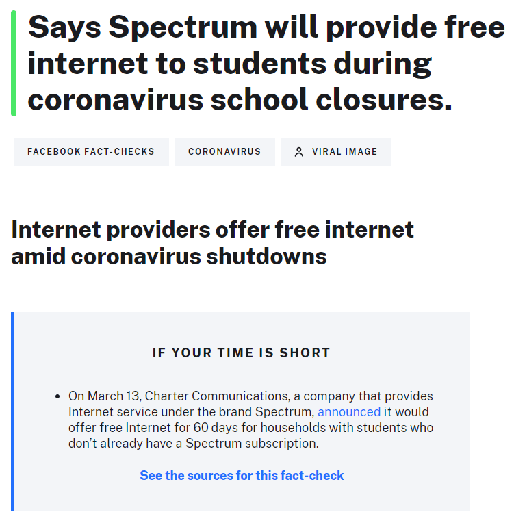 spectrum free internet