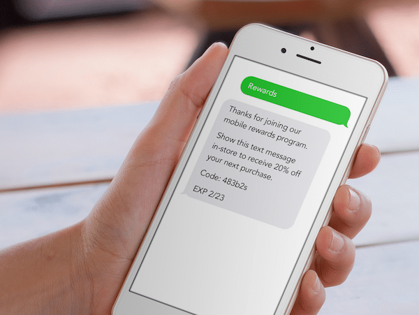 SMS Short Code Messaging Example Mobile Rewards Program