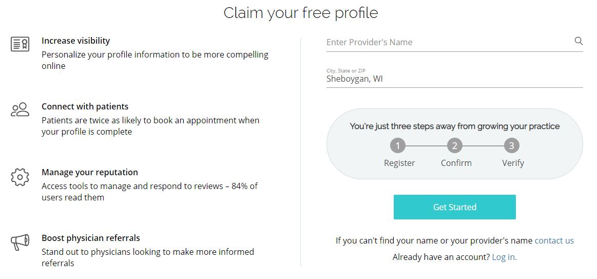 healthgrades claim your free profile