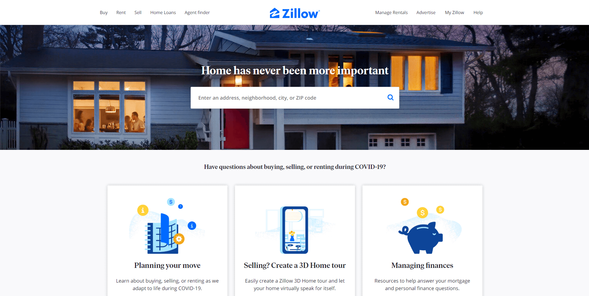 Zillow HomePage