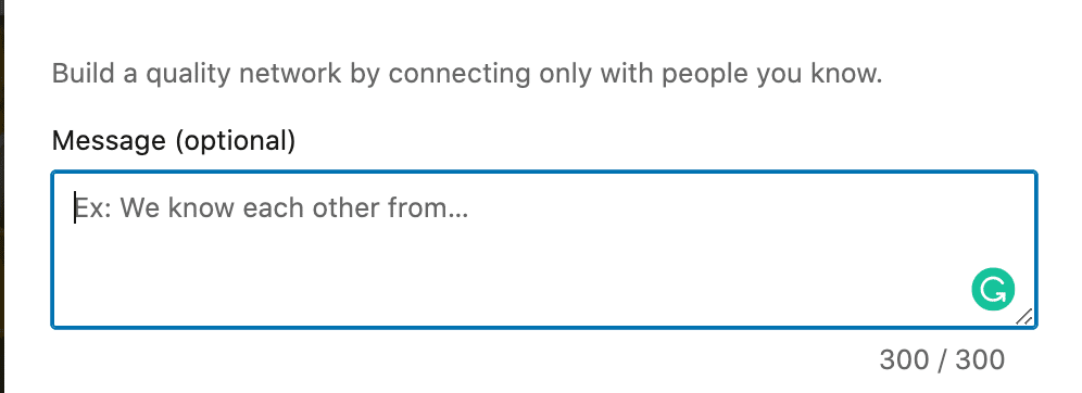 linkedin connect-message character count