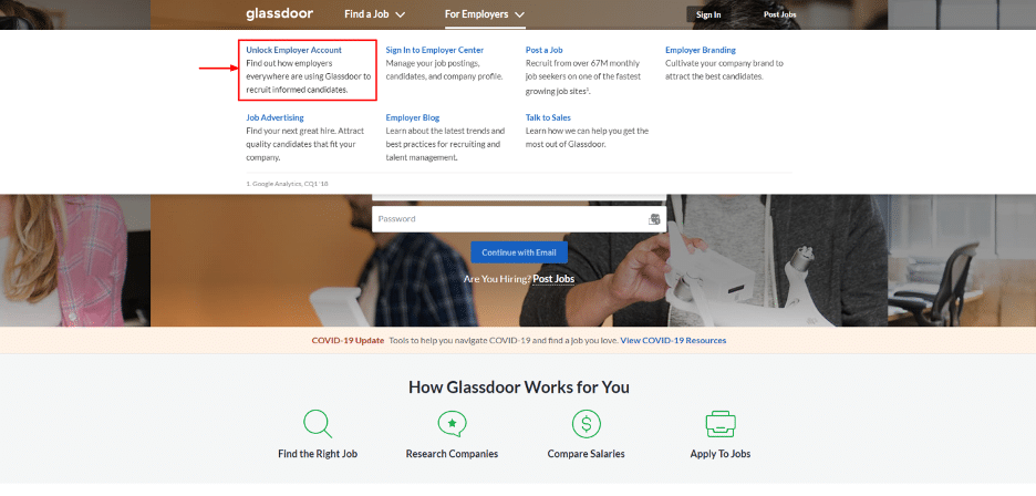 glassdoor employer account