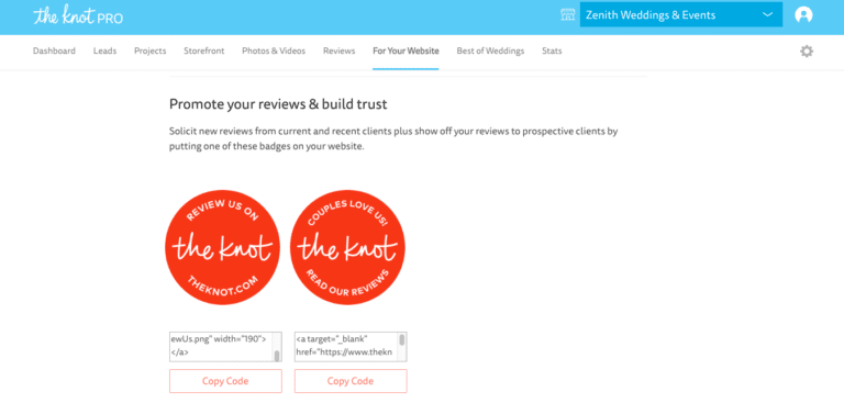 the knot review badges