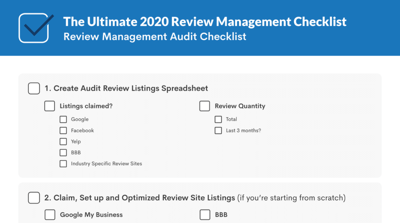 review management checklist