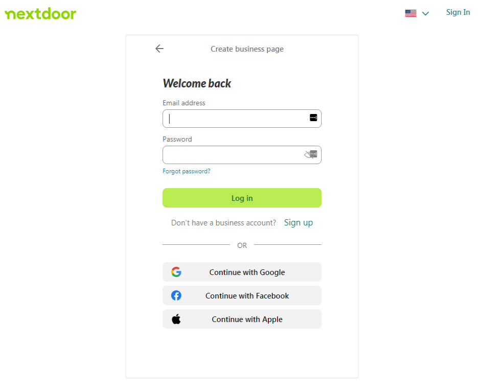 nextdoor create account