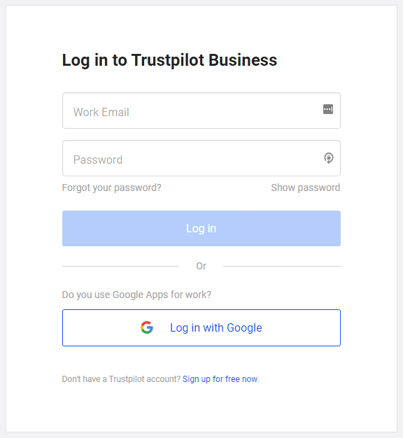 Trustpilot business login