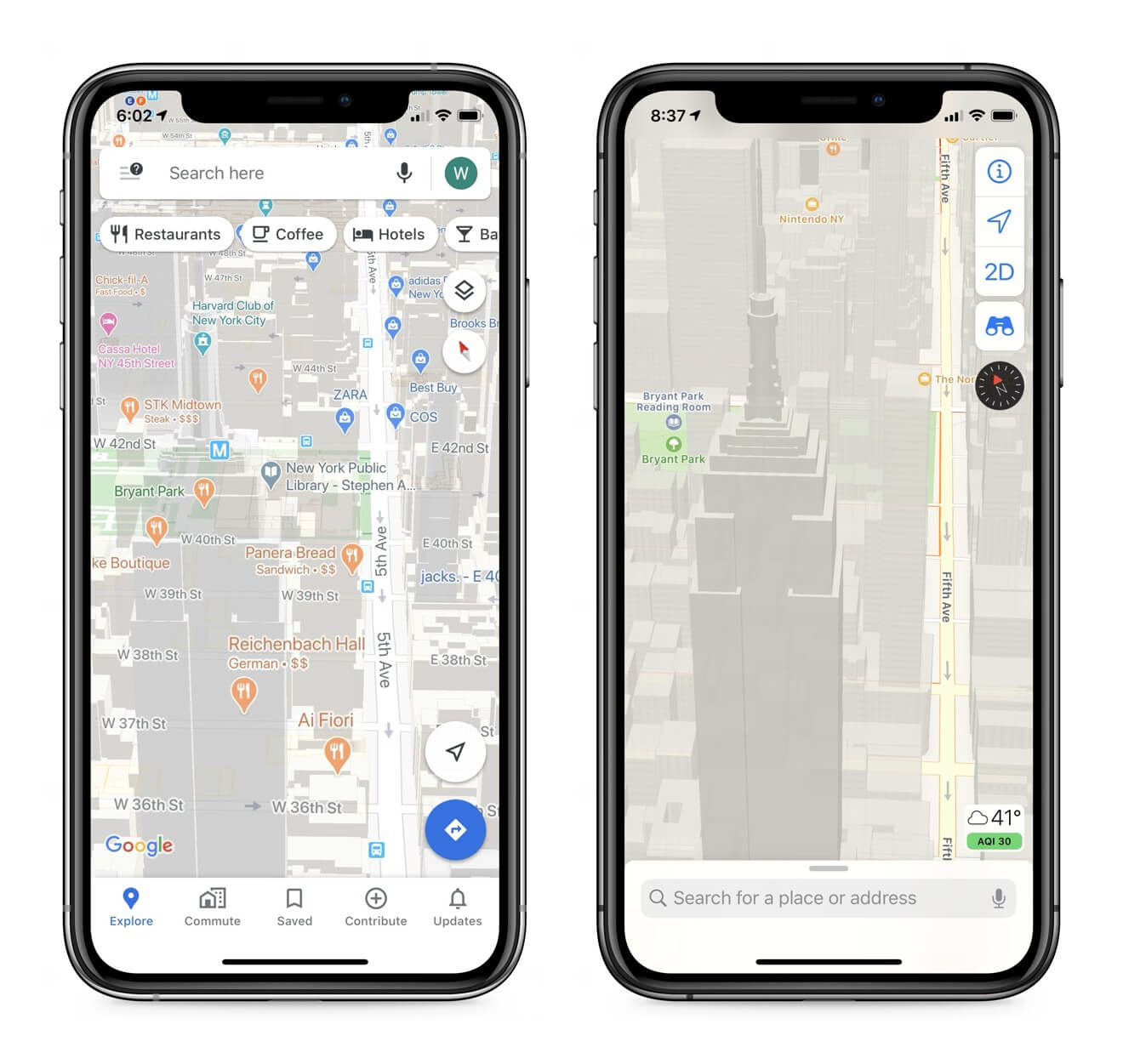apple maps vs google maps