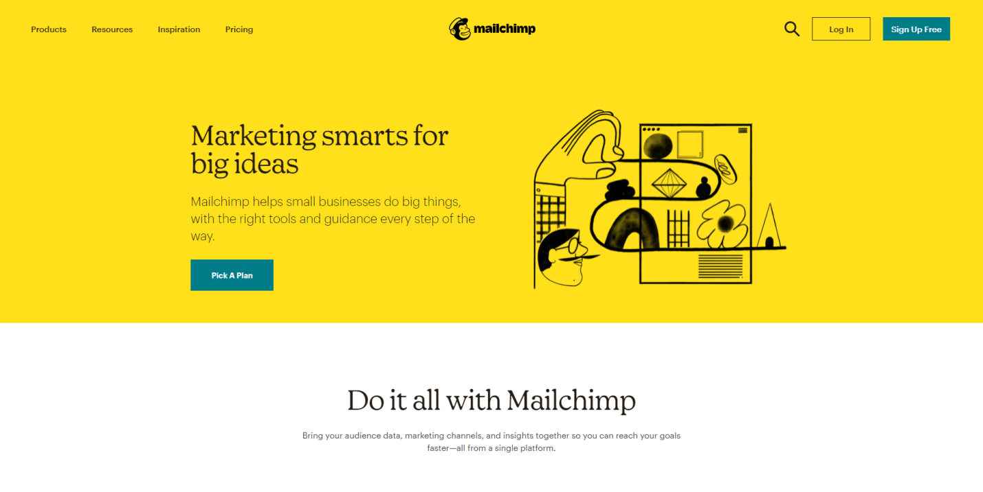 mailchimp homepage