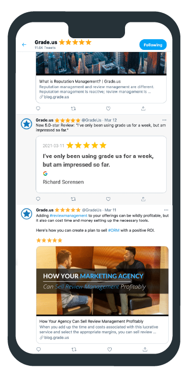 share reviews on twitter