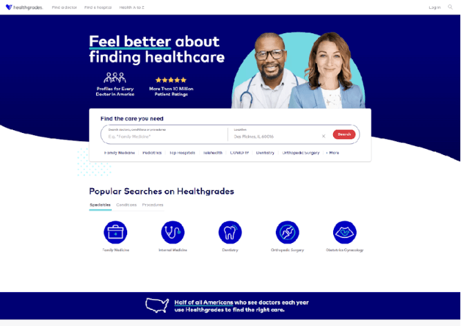 healthgrades homepage