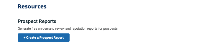 Screenshot of GUS Create a Prospect Report